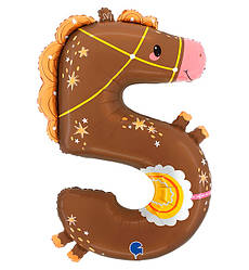 Кулька Цифра "5 Конячка", 60х90 см, Італія