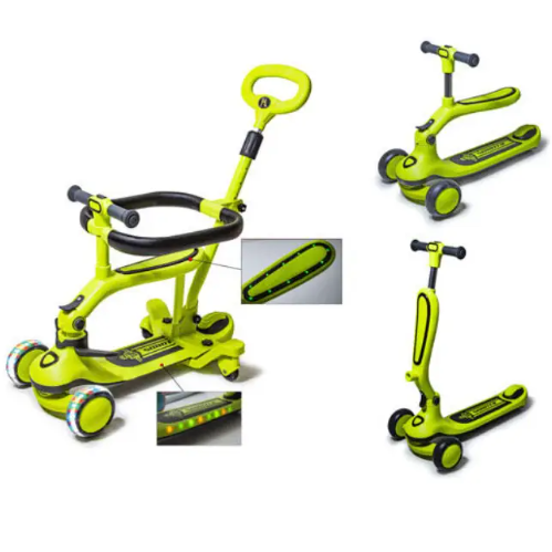 Самокат триколісний музичний 3в1 Maraton Junior J02 із захисним бортиком і батьківською ручкою. (3 кольори).