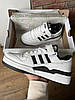 Жіночі кросівки Adidas Originals Forum 84 Low White Black Білі з чорним Взуття Адідас Форум шкіра замш демісезон, фото 4