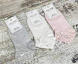 Однотонні короткі бавовняні шкарпетки сіточка з бантиком, фото 2