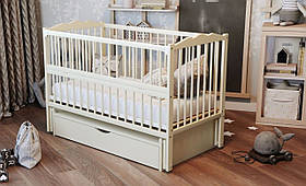 Дитяче ліжечко Дубок Веселка з ящиком і маятником, Слонова кістка