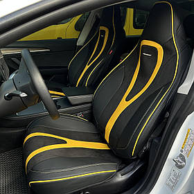 Повний комплект на сидіння CarFashion, модель Integral 5d, чорний/жовтий