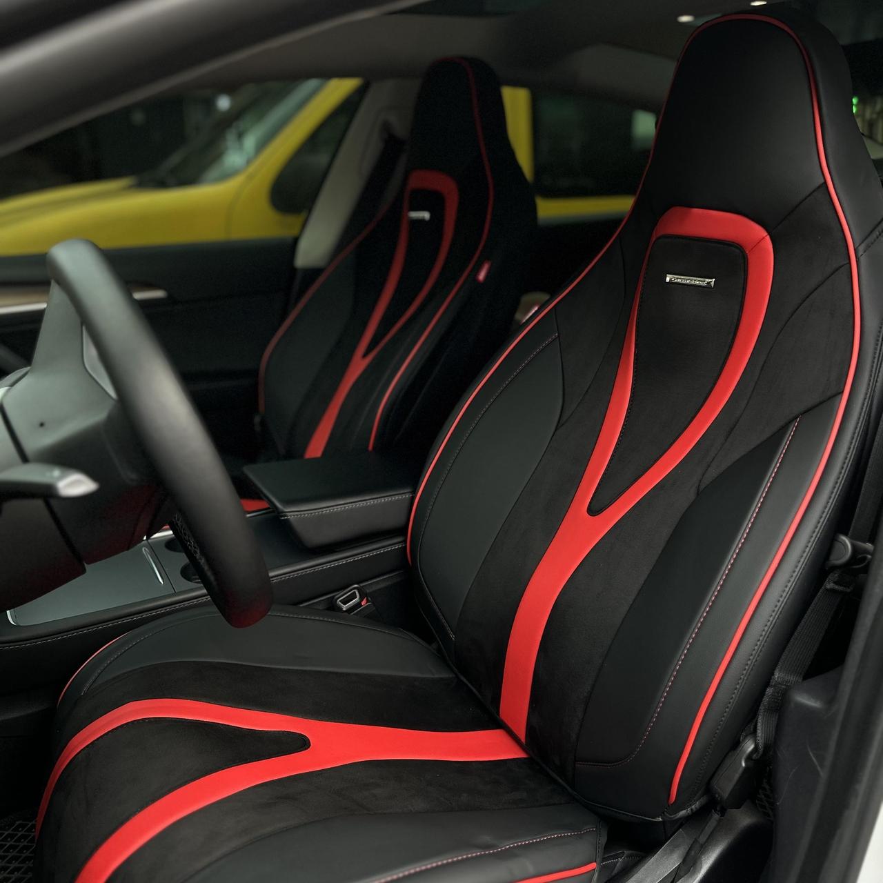 Повний комплект на сидіння CarFashion, модель Integral 5d, чорний/червоний, фото 1