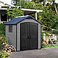 Сарай пластиковий дводверний Premier 228х223.5 см сірий із вікном та вентиляцією всесезонний для дачі, фото 2