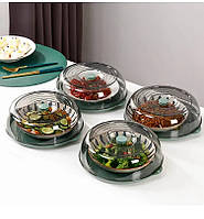 Піднос із кришкою, пластиковий, розміром 28 х 9 см, зелений, фото 4