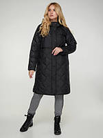 Стильне стьобане жіноче подовжене демісезонне пальто Валлета