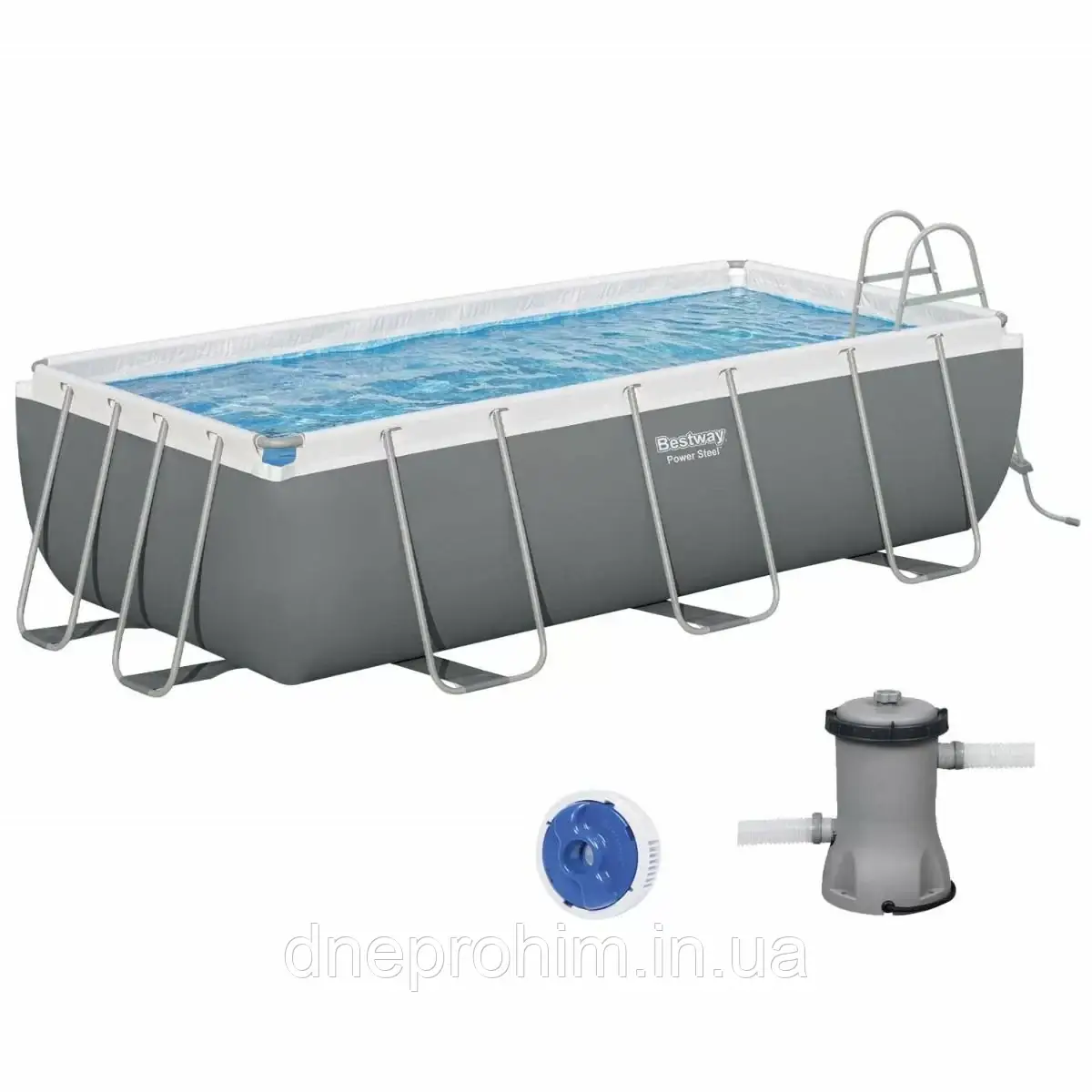 Каркасний прямокутний басейн Bestway 56441 (404х201х100 см) з картриджним фільтром і драбиною