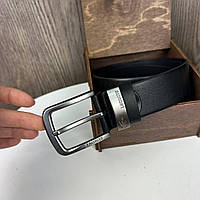 Шкіряний чоловічий ремінь класика, поясний класичний ремінь