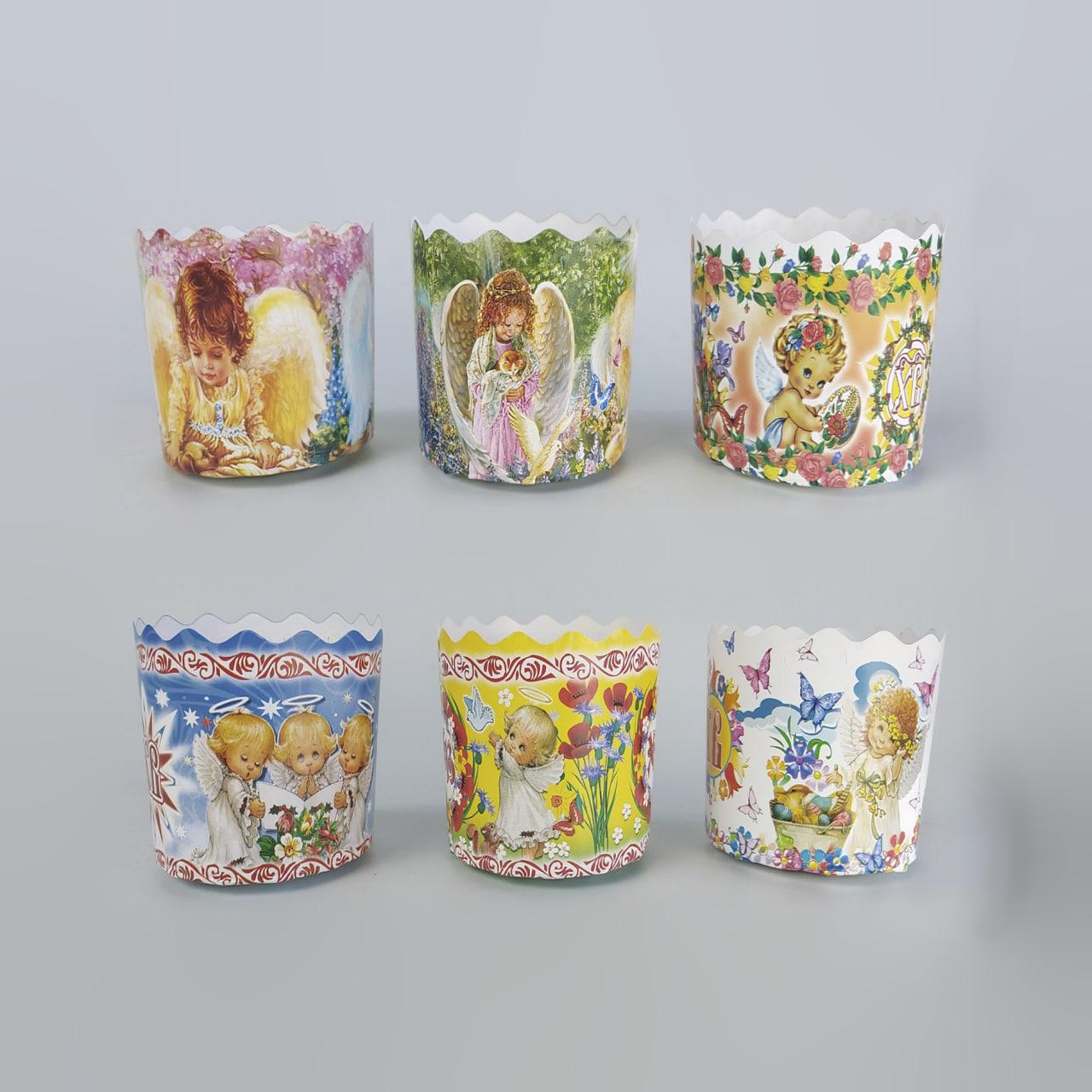 Паперова форма для пасок 70-100 г. d70 h65 Асорті 50 шт./пач., фото 1