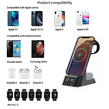 Бездротовий Зарядний Пристрій H36 Fast Wireless Charger 6в1 5-15W, док станція, швидка зарядка, фото 4