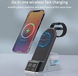 Бездротовий Зарядний Пристрій H36 Fast Wireless Charger 6в1 5-15W, док станція, швидка зарядка, фото 3