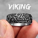 Кільце перстень чоловіче сталеве VALCNUT-2 з нержавіючої сталі 316L з Вузлом мертвих 19, фото 7