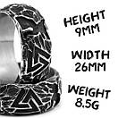 Кільце перстень чоловіче сталеве VALCNUT-2 з нержавіючої сталі 316L з Вузлом мертвих 19, фото 3