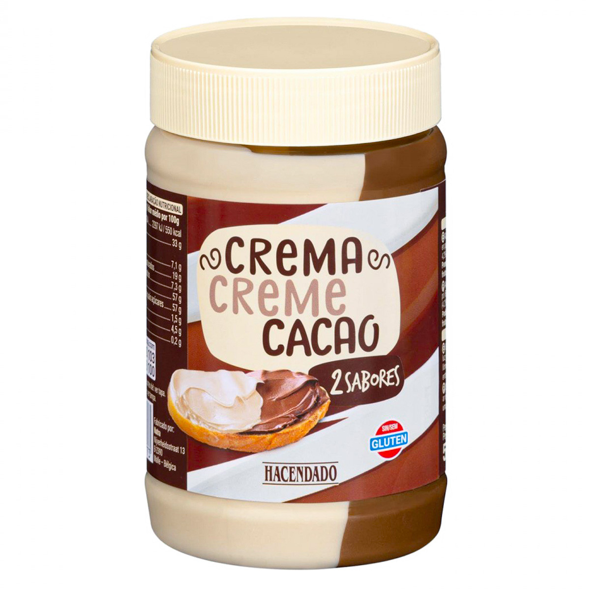 Шоколадна паста Hacendado DUO (Crema/cacao) 500мл