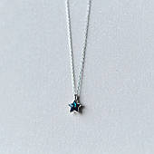 Срібна підвіска з кулоном, ланцюжок "Синя Зірка" з фіанітом — срібло 925 проби EGYPT SILVER