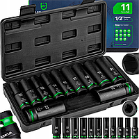 Набір ударних торцевих головок 1/2" 10-24мм Wuber 11шт. (Польща)