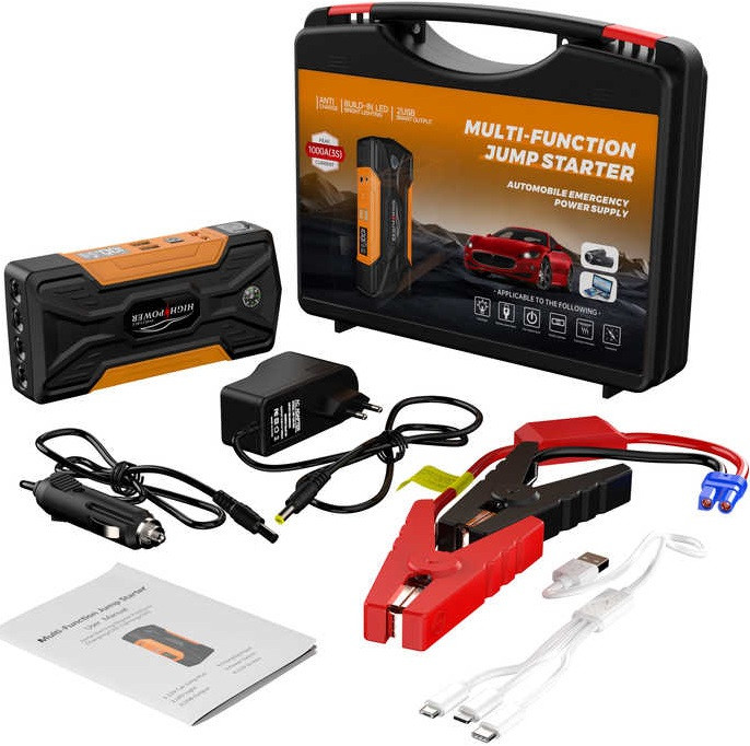 Повер банк зарядно пусковий пристрій для машини car jump starter QY28 LCD 25000 mAh 2хUSB+Фонарик