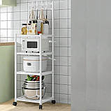 Підлогова полиця стійка для кухні Hook Storage Rack SKLM-21 Стелаж органайзер з гачками на 4 яруси, фото 10