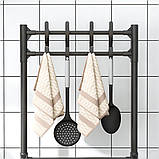 Підлогова полиця стійка для кухні Hook Storage Rack SKLM-21 Стелаж органайзер з гачками на 4 яруси, фото 5
