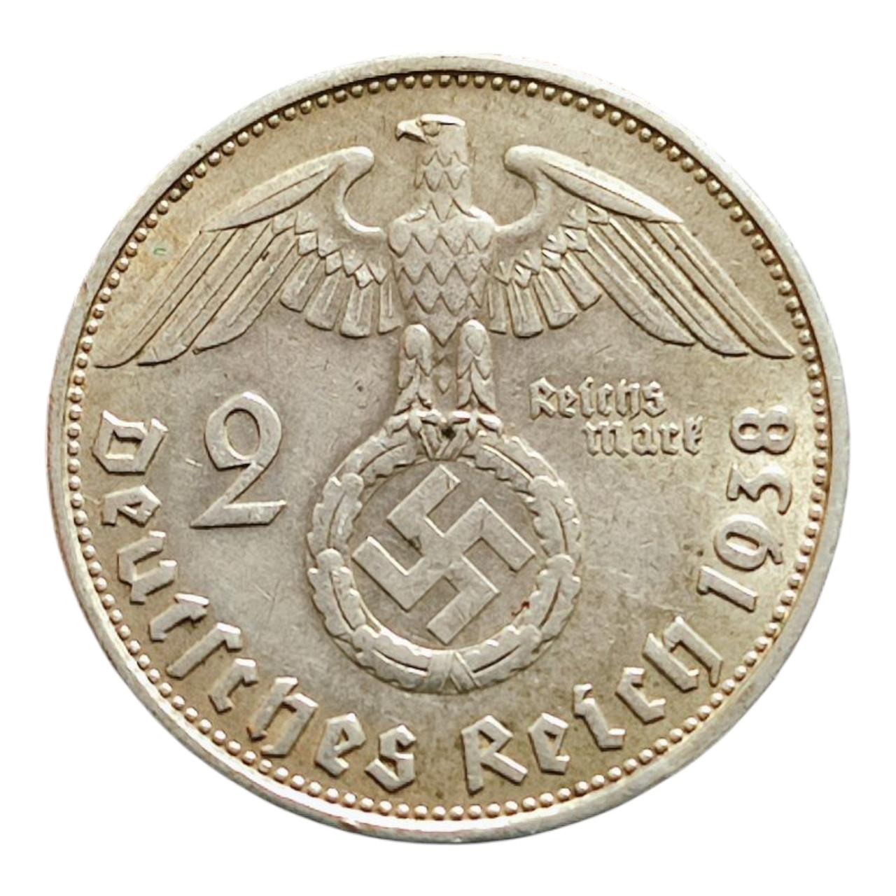 Німеччина - Третій рейх 2 рейхсмарки, 1938 Мітка монетного двору "В" - Відень