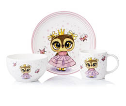 Набір для дітей Ardesto Princess owl 3 предмети порцеляна (AR3453OS) з швидкою доставкою по Україні