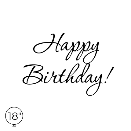 Наліпка на кулю 18" - Happy Birthday, фото 1