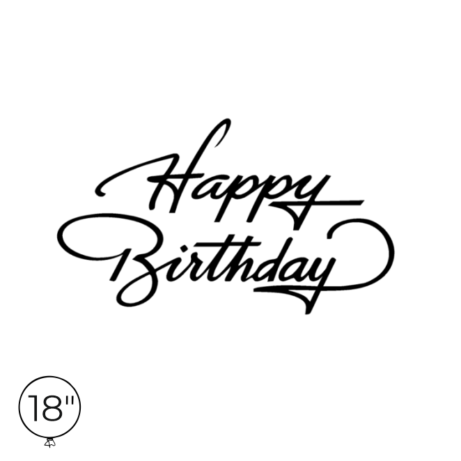 Наліпка на кулю 18" -  Happy Birthday