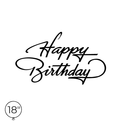 Наліпка на кулю 18" -  Happy Birthday, фото 1