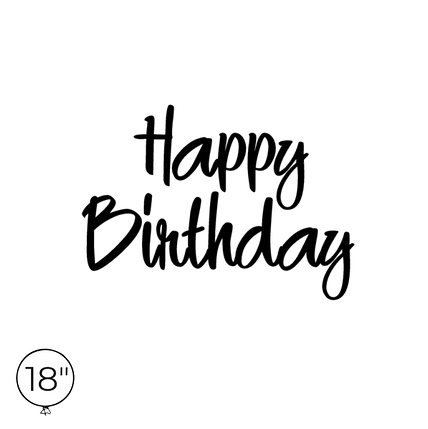 Наліпка на кулю 18" - Happy Birthday, фото 1
