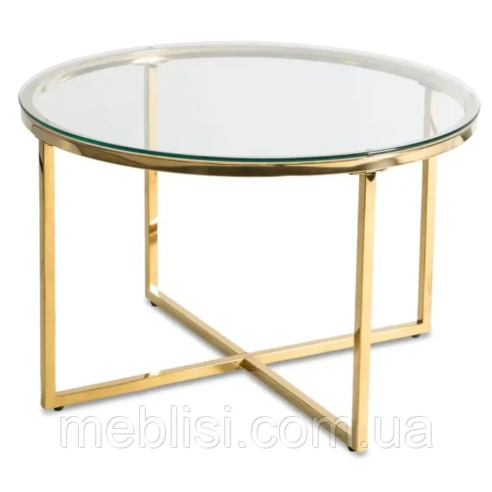 Журнальний стіл 70 FLIP золотий/прозорий FI 80 (MEBEL ELIT) ME.FLIP/TR/ZL/L