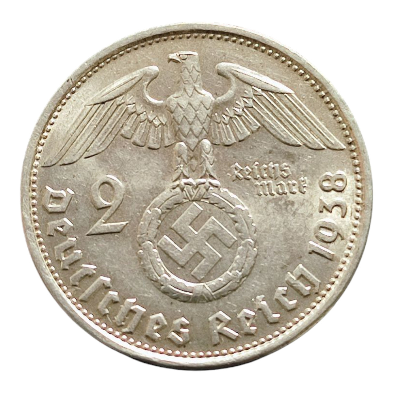 Німеччина - Третій рейх 2 рейхсмарки, 1938 Мітка монетного двору "В" - Відень