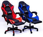 Крісло геймерське DIEGO з підставкою для ніг і масажем чорно-червоне, фото 9