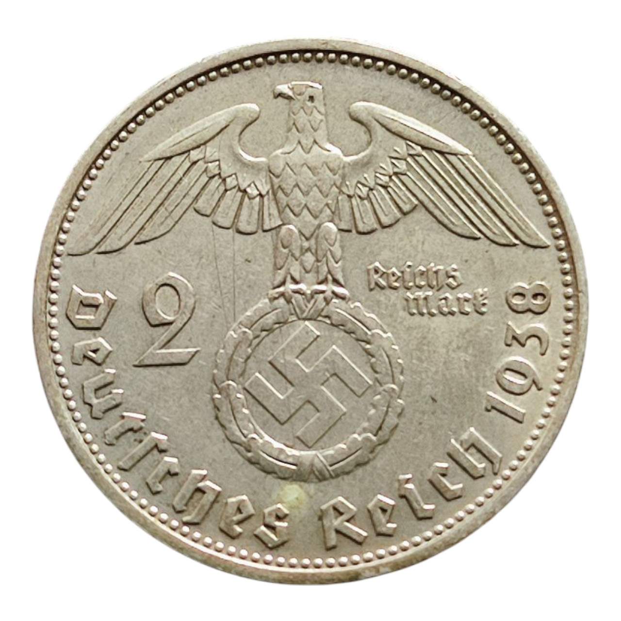 Німеччина - Третій рейх 2 рейхсмарки, 1938 Мітка монетного двору "D" - Мюнхен