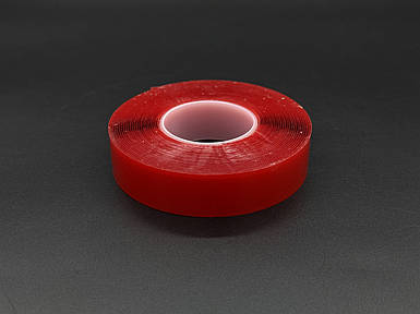 Скотч двосторонній 20мм 0,8мм прозорий 5 метрів.