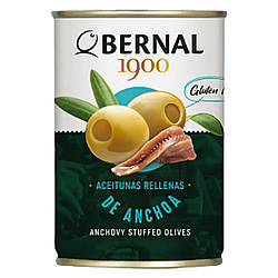 Оливки зелені фаршировані анчоусом Bernal 292г