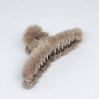 Крабик плюшевий для волосся ANbeauty 4.6х12х5 см Темно-коричневий (AN0103025)