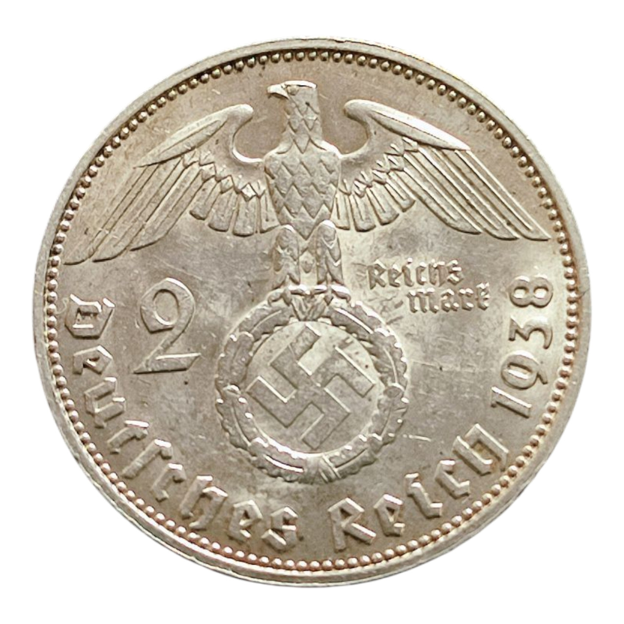 Німеччина - Третій рейх 2 рейхсмарки, 1938 Мітка монетного двору "J" - Гамбург