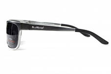 Окуляри поляризаційні BluWater Alumination-2 Silver Polarized (gray) чорні в сріблястій оправі, фото 3