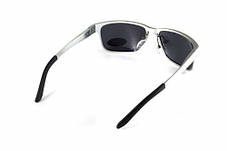 Окуляри поляризаційні BluWater Alumination-2 Silver Polarized (gray) чорні в сріблястій оправі, фото 4