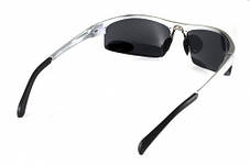 Окуляри поляризаційні BluWater Alumination-5 Silver Polarized (gray) чорні в сріблястій оправі, фото 4