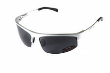 Окуляри поляризаційні BluWater Alumination-5 Silver Polarized (gray) чорні в сріблястій оправі, фото 5