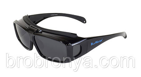 Окуляри поляризаційні BluWater Flip-IT Polarized (gray) чорні, фото 1