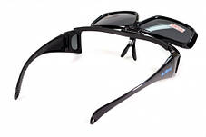 Окуляри поляризаційні BluWater Flip-IT Polarized (gray) чорні, фото 4