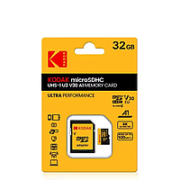 Карта памяти MicroSDHC Kodak 32Gb U3 A1 Class 10 + адаптер