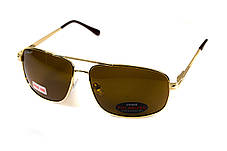Окуляри поляризаційні BluWater Navigator-2 Polarized (brown), коричневі в золотистій оправі, фото 4