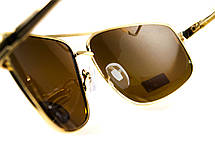 Окуляри поляризаційні BluWater Navigator-2 Polarized (brown), коричневі в золотистій оправі, фото 6