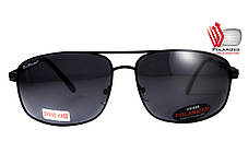 Окуляри поляризаційні BluWater Navigator-2 Polarized (gray), чорні в металевій оправі, фото 3