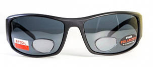 Окуляри біфокальні поляризаційні BluWater Bifocal-1 (+3.0) Polarized (gray) (чорна біфокальна лінза з діоптріями), фото 3