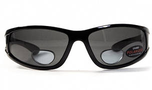 Окуляри біфокальні поляризаційні BluWater Bifocal-3 (+1.5) Polarized (gray) (чорна біфокальна лінза з діоптріями), фото 3