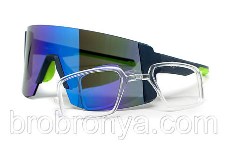 Окуляри захисні Global Vision Astro+RX Blue (G-Tech™ blue), дзеркальні сині в синій оправі з діоптричною вставкою в комплекті, фото 1